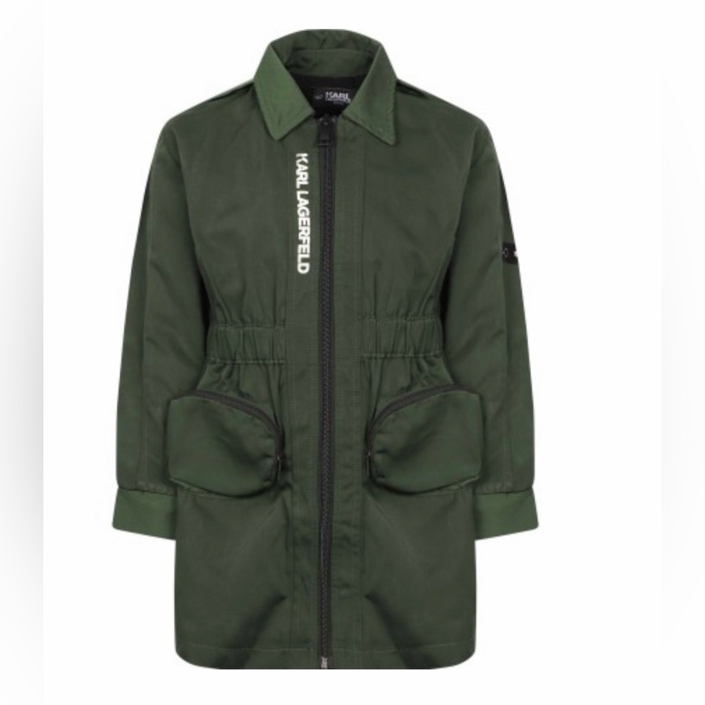 Karl Lagerfeld patch Pocket Khaki Green Jacket